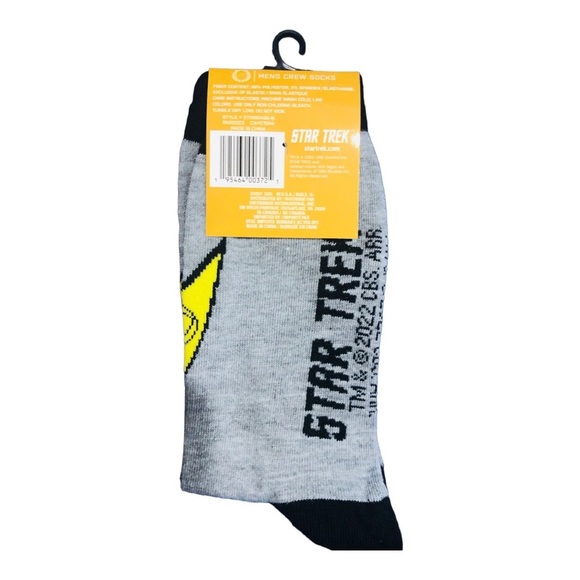 Star Trek Spock gray blue crew socks new -1 pair - Picture 2 of 8